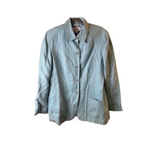 Talbots Light Blue 4-Button Collared Long Sleeve Casual Jacket Blazer Size 14